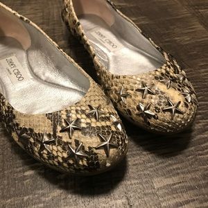 Jimmy Choo London Snakeskin Star Flats!
